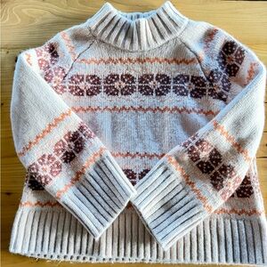 Madewell High neck Sweater - Cream and Brown